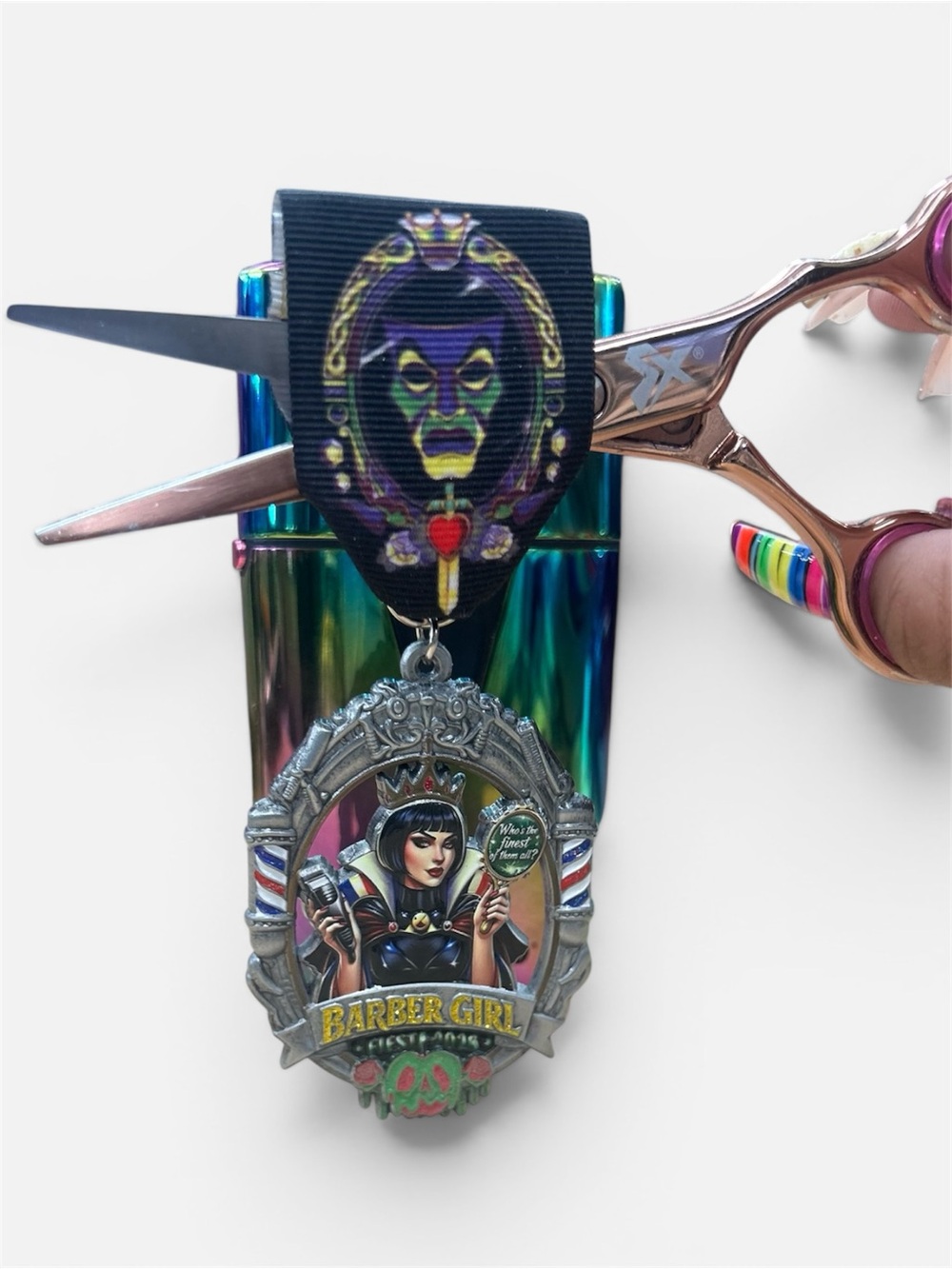 Evil Queen Barber Girl Fiesta Medal
